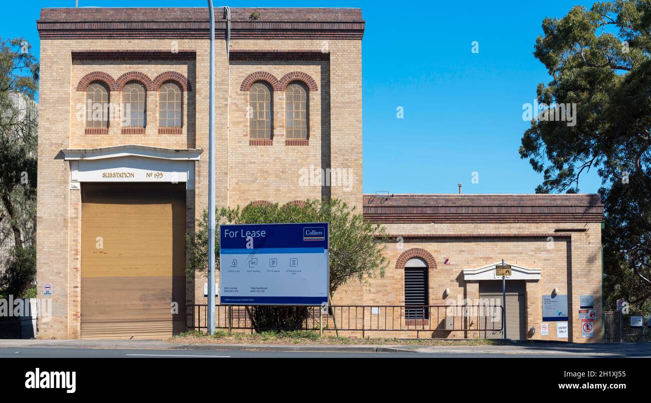 Elettricità Sottostazione No. 195 a Pymble è una sottostazione di zona dichiarata patrimonio significativo dal 1926-27 in uno stile classico interbellico spogliato Foto Stock