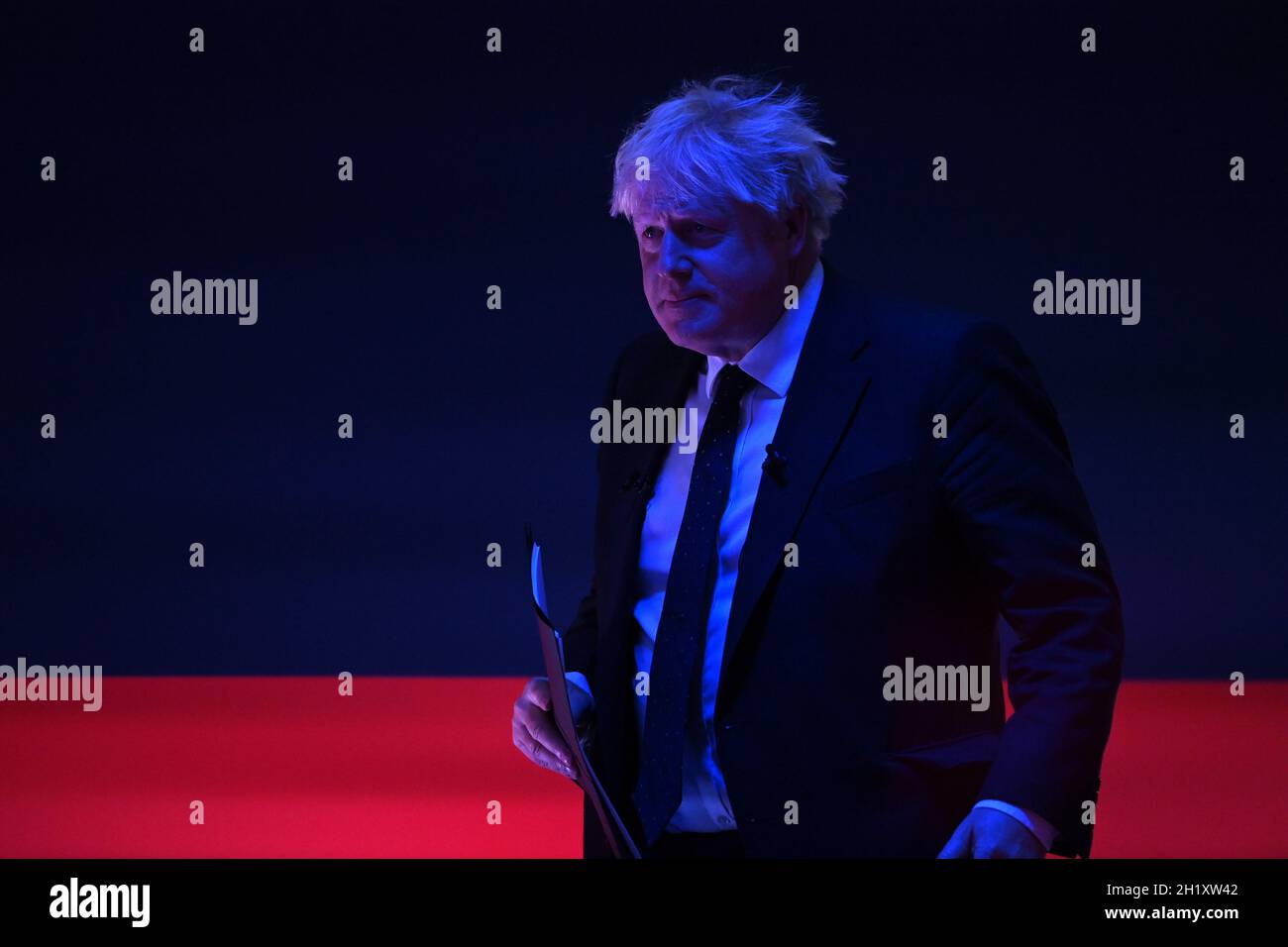 Il primo Ministro Boris Johnson durante il Global Investment Summit al Science Museum di Londra. Data foto: Martedì 19 ottobre 2021. Foto Stock