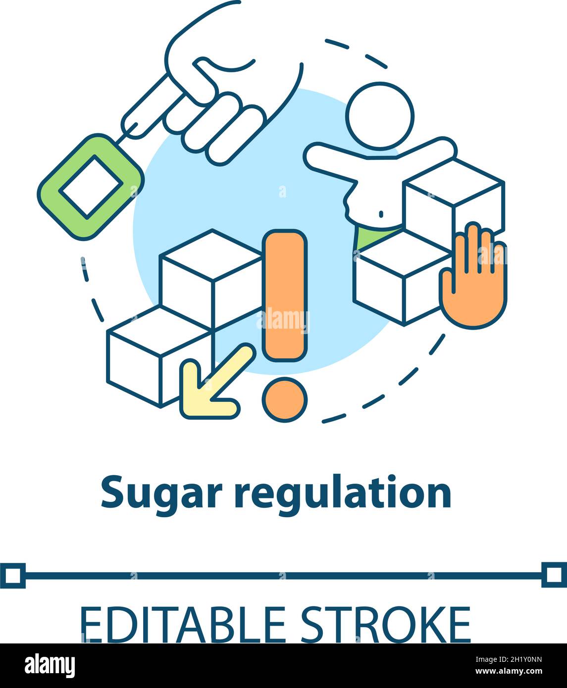 Icona del concetto di regolazione dello zucchero Illustrazione Vettoriale