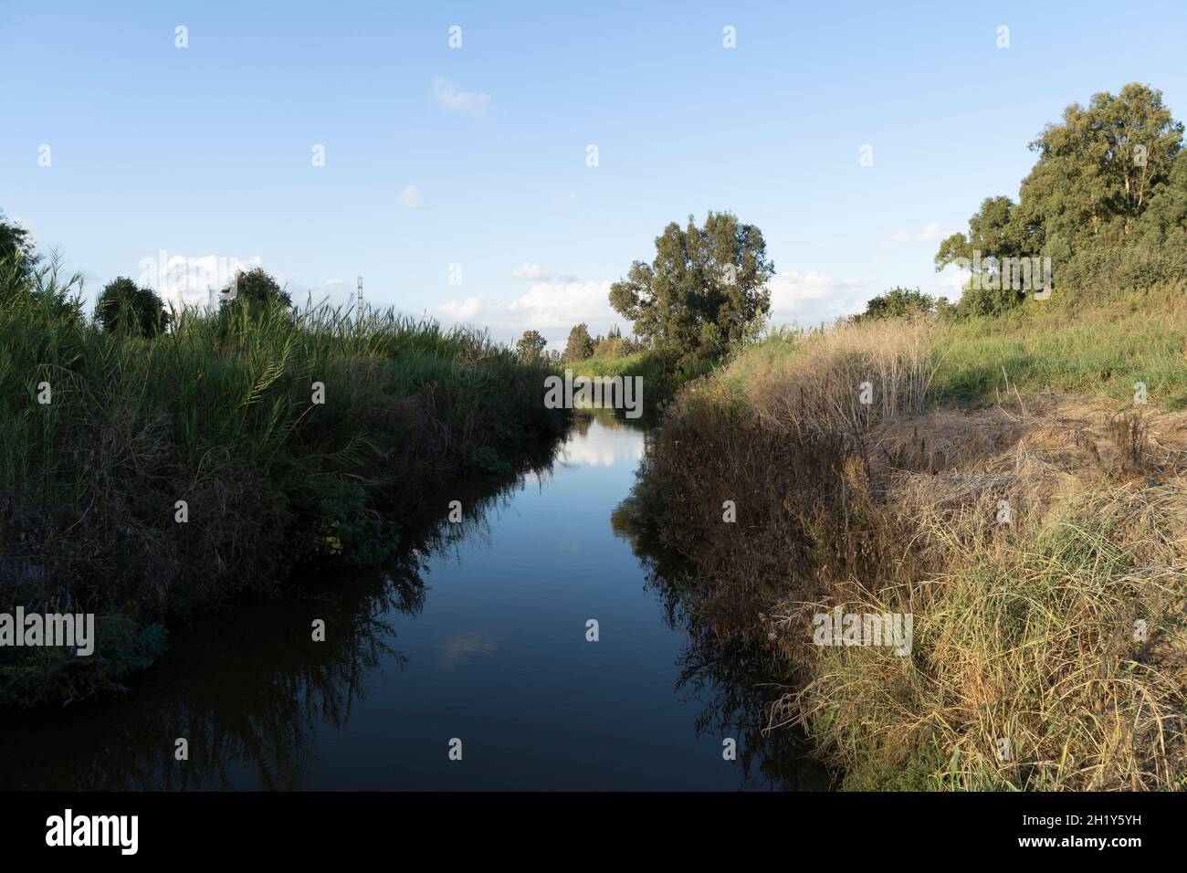 Alexander River, Emek Hefer, Israele Foto Stock