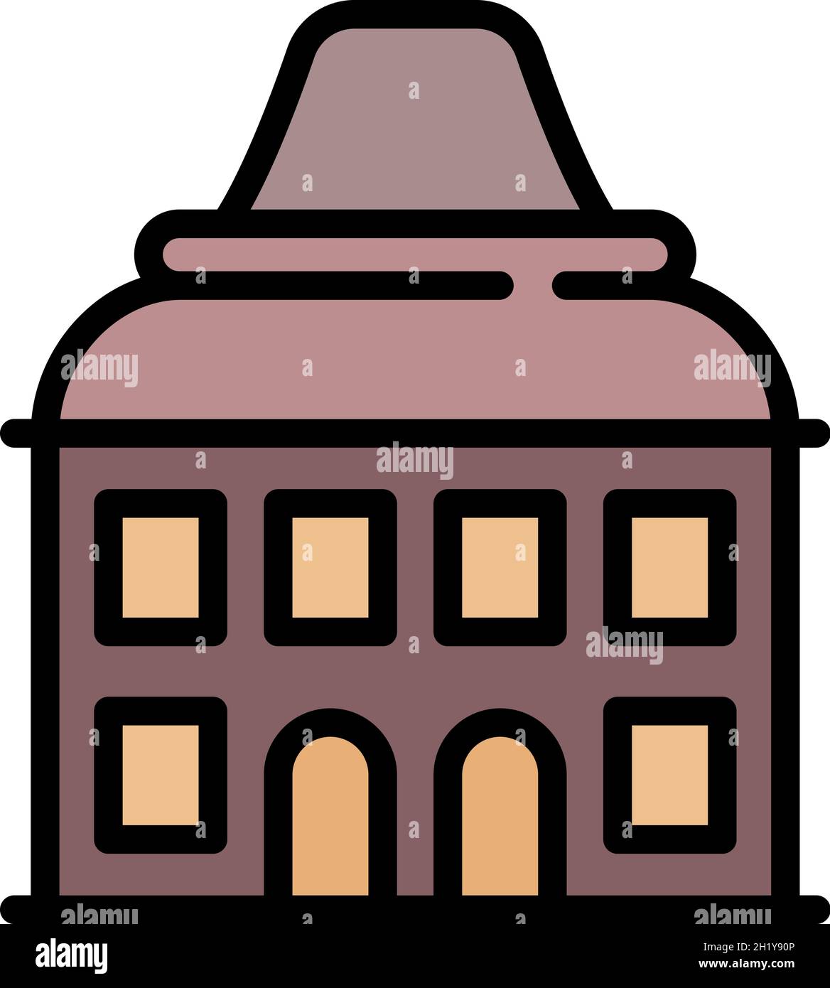 Riga appartamento edificio icona. Profilo riga appartamento costruzione vettore icona colore appartamento isolato Illustrazione Vettoriale