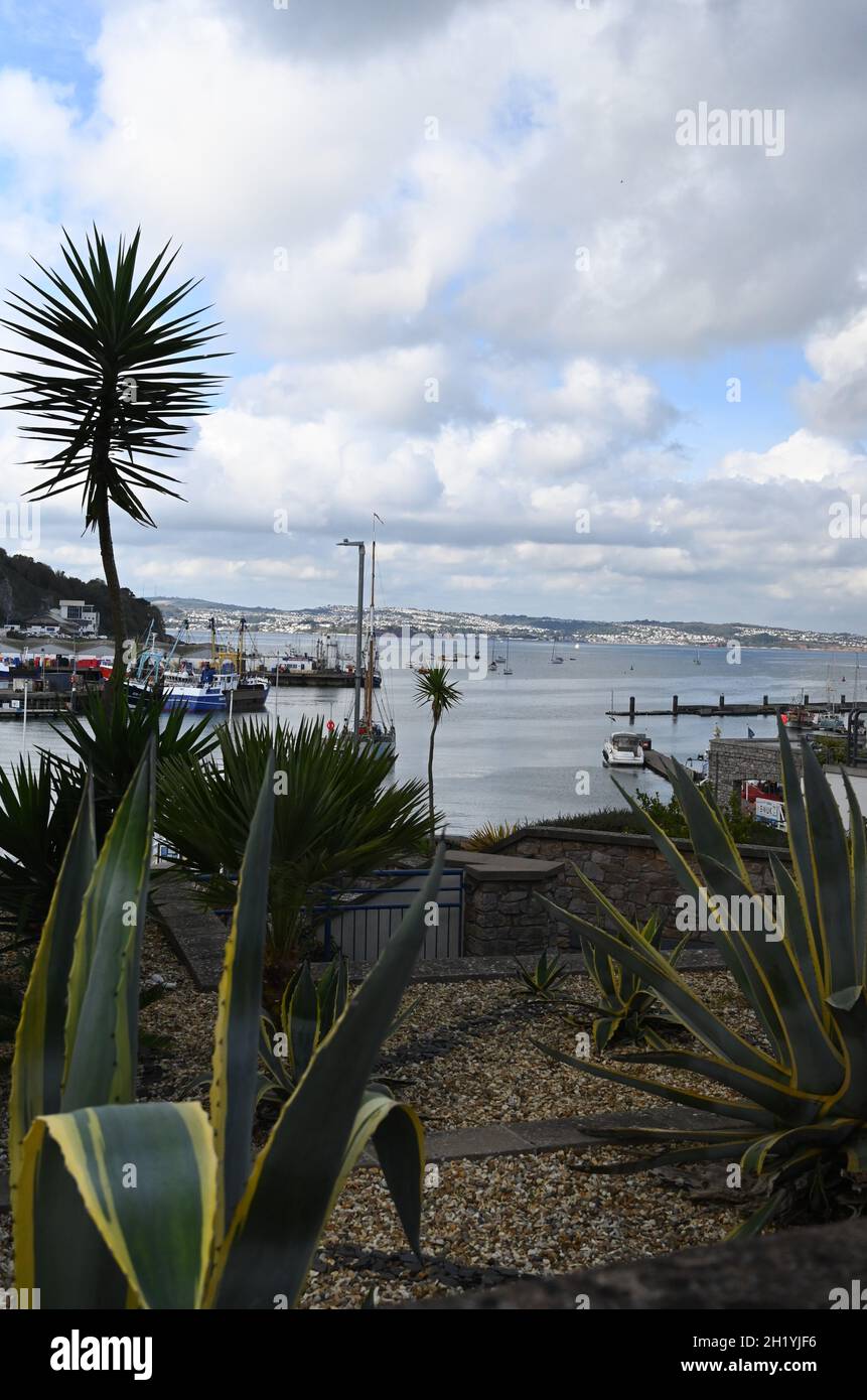 Brixham, UK - 16 ottobre 2021: Brixham è un piccolo villaggio di pescatori della Riviera Inglese, è un magnete per i turisti in estate. Foto Stock