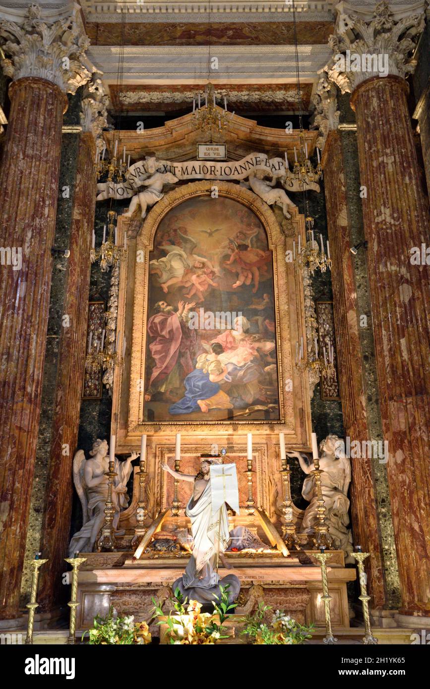 Italia, Roma, chiesa di Santa Maria in Portico in Campitelli, Cappella Altieri, dipinto di Giovan Battista Gaulli (Baciccio) Foto Stock