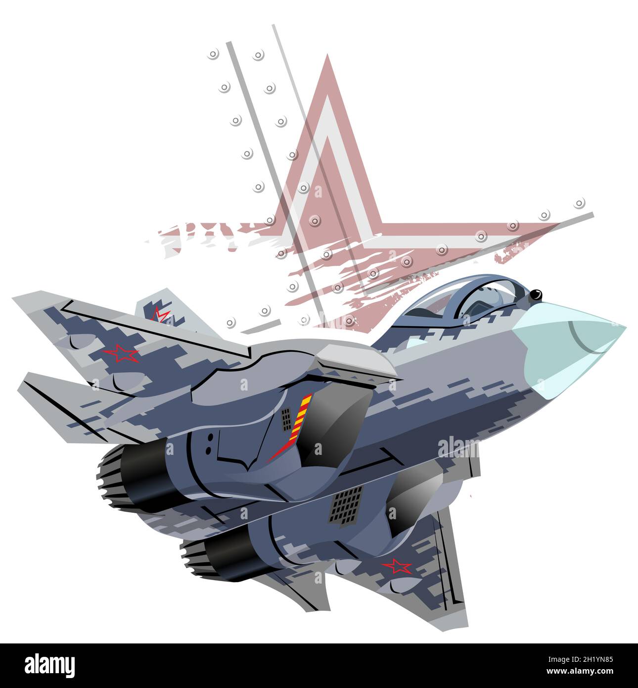Vettore Cartoon Fighter aereo. Formato vettoriale EPS-10 disponibile separato da gruppi e livelli per una facile modifica Illustrazione Vettoriale