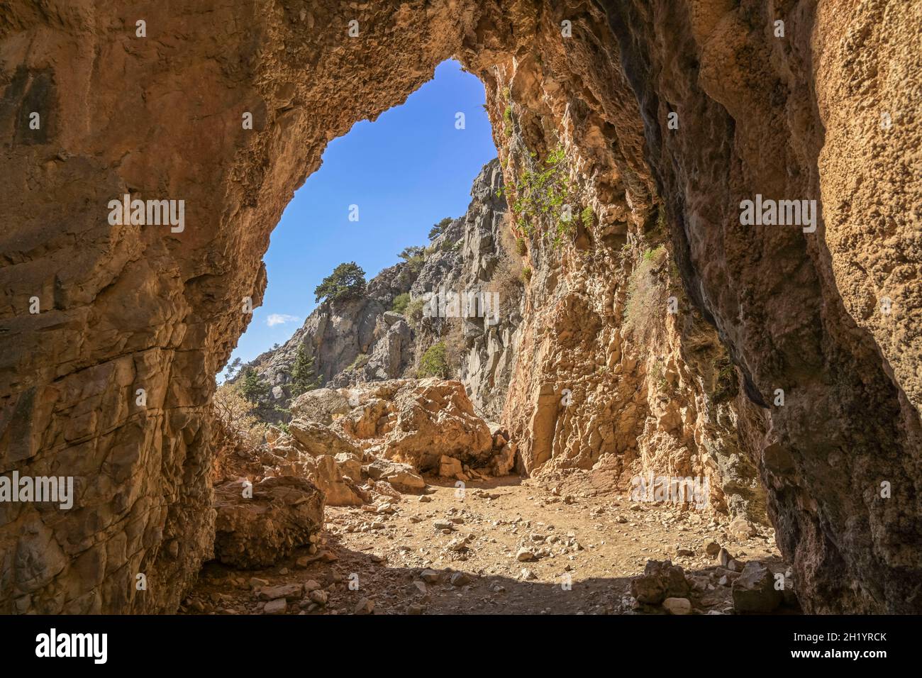 Felsentor, Imbros-Schlucht, Kreta, Griechenland Foto Stock
