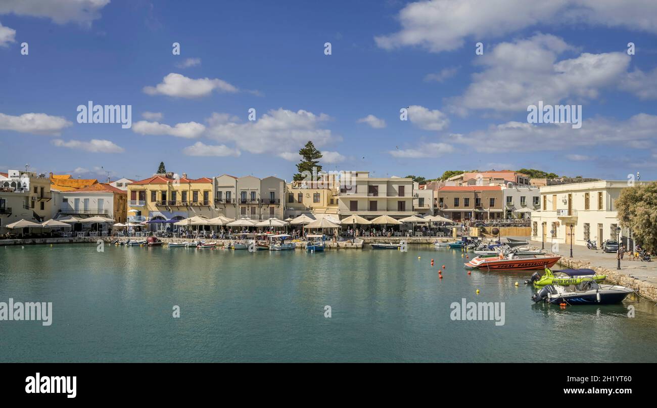 Venezianischer Hafen, Rethymno, Kreta, Griechenland Foto Stock