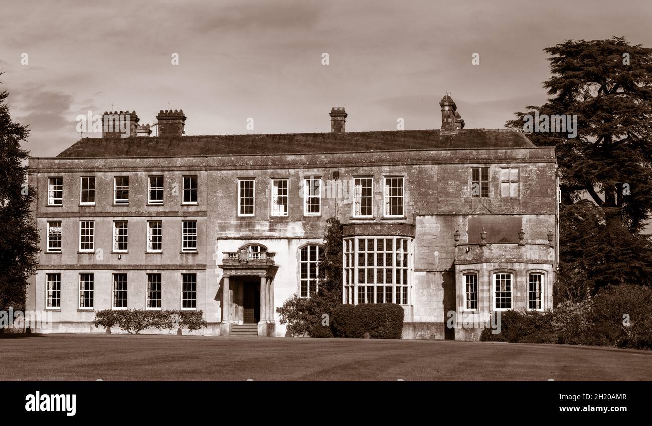 Elmore Court di grado II*, residenza di Elmore, Stroud, Gloucester, Gloucestershire, Inghilterra, REGNO UNITO Foto Stock