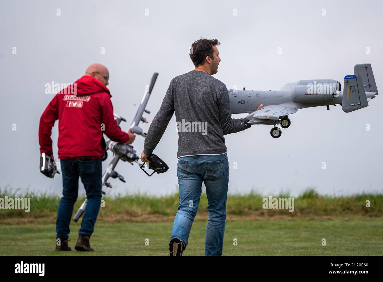 Fairchild Republic A-10 Warthog radio control model jet at Basingstoke Model Aero Club, Basingstoke, UK Foto Stock