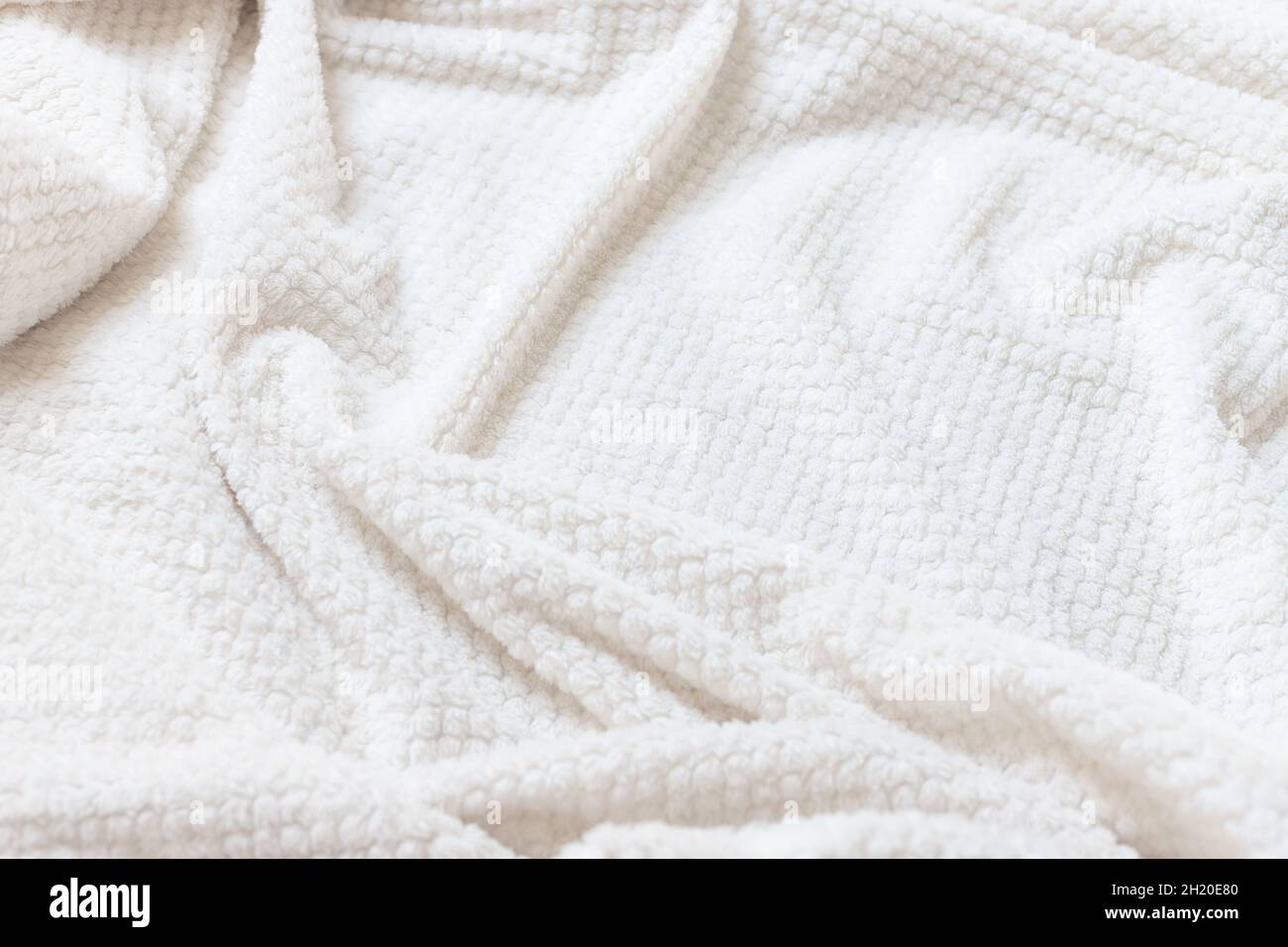 Beige morbido sfondo di coperta in pile Foto Stock