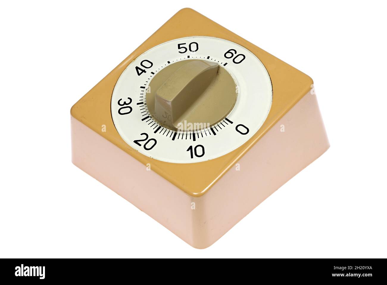 timer cucina vintage isolato su sfondo bianco Foto Stock