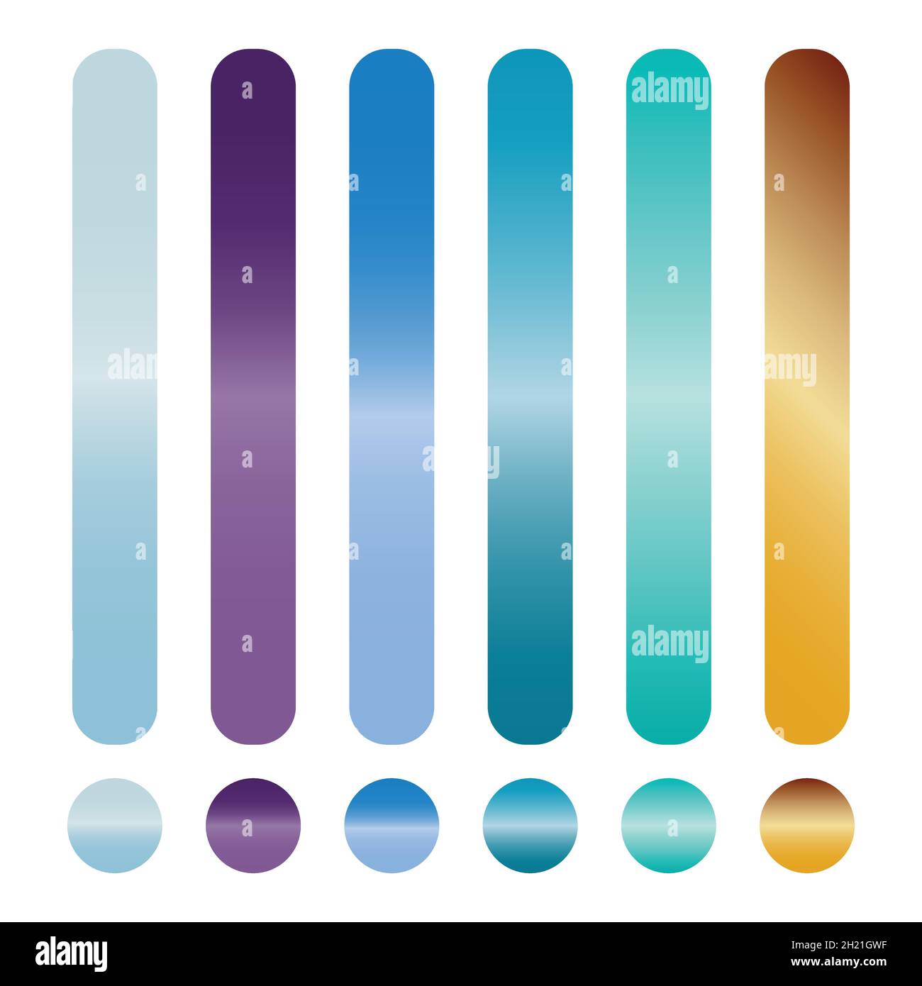 Cerchi multicolore minimalisti, colori vivaci astratti anni '80 e moderni gradienti sfera isolato vettore set Illustrazione Vettoriale