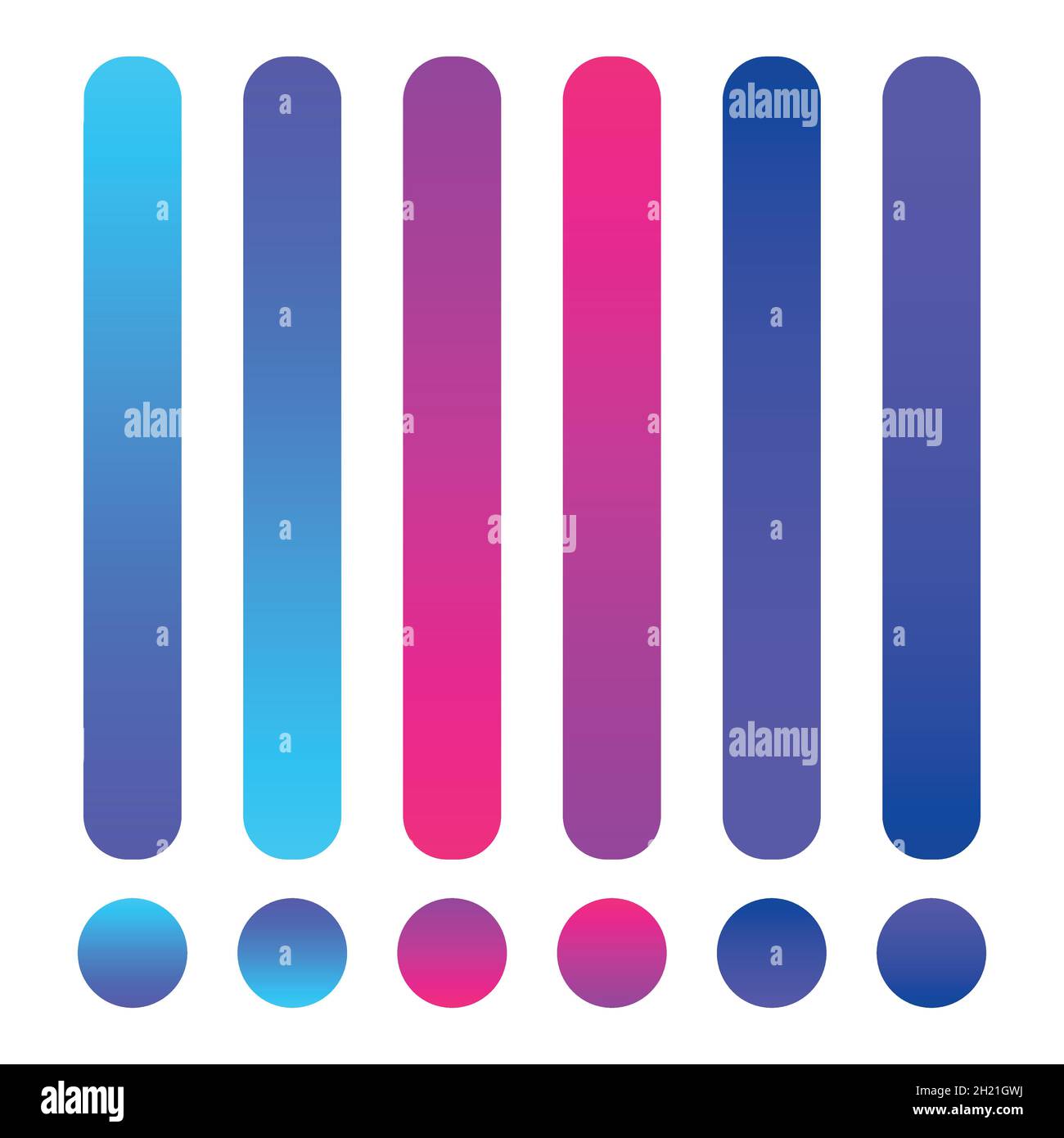 Cerchi multicolore minimalisti, colori vivaci astratti anni '80 e moderni gradienti sfera isolato vettore set Illustrazione Vettoriale