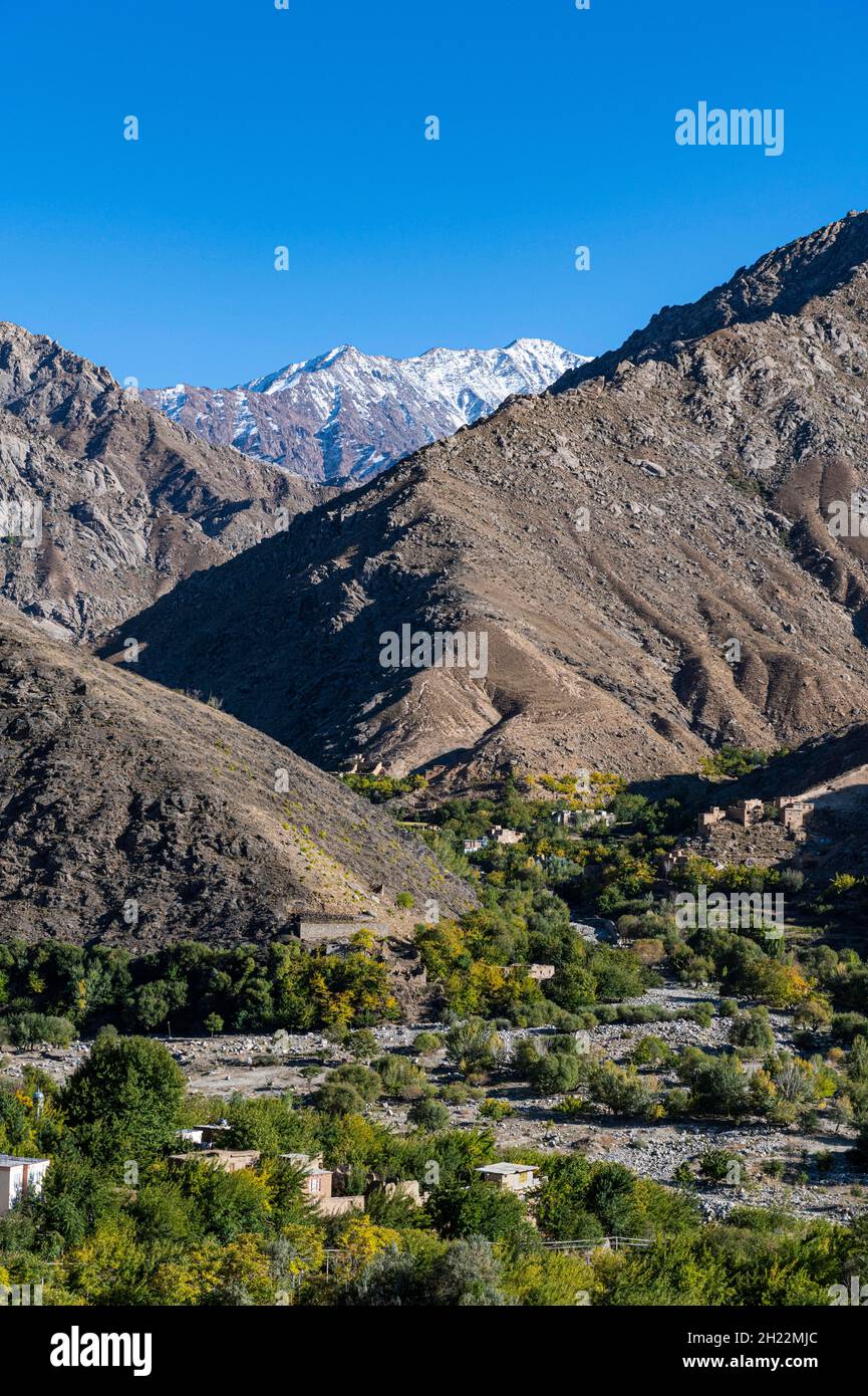 Paesaggio di montagna, Valle Panjshir, Afghanistan Foto Stock