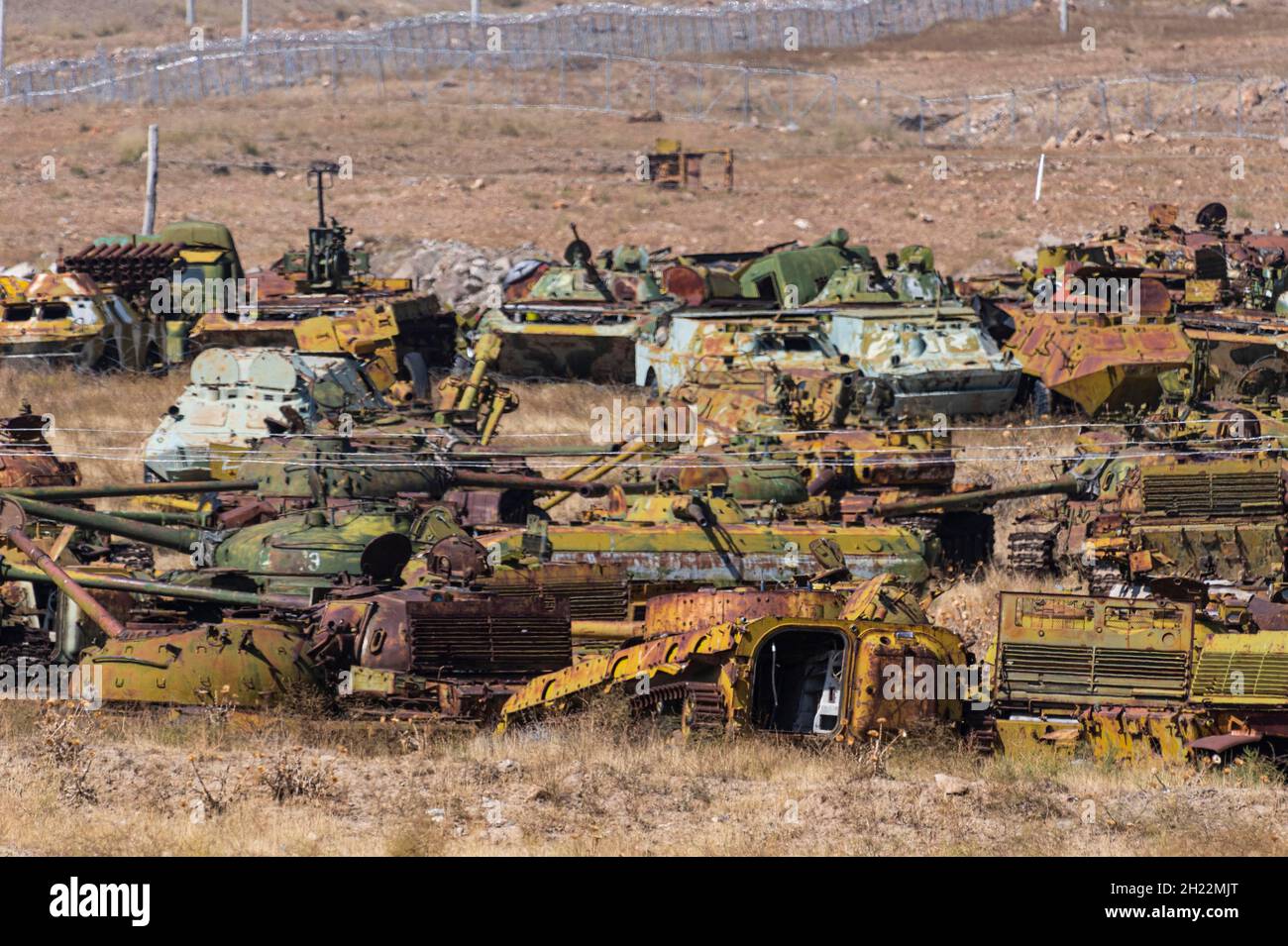 Carro armato fuori Kabul, Afghanistan Foto Stock