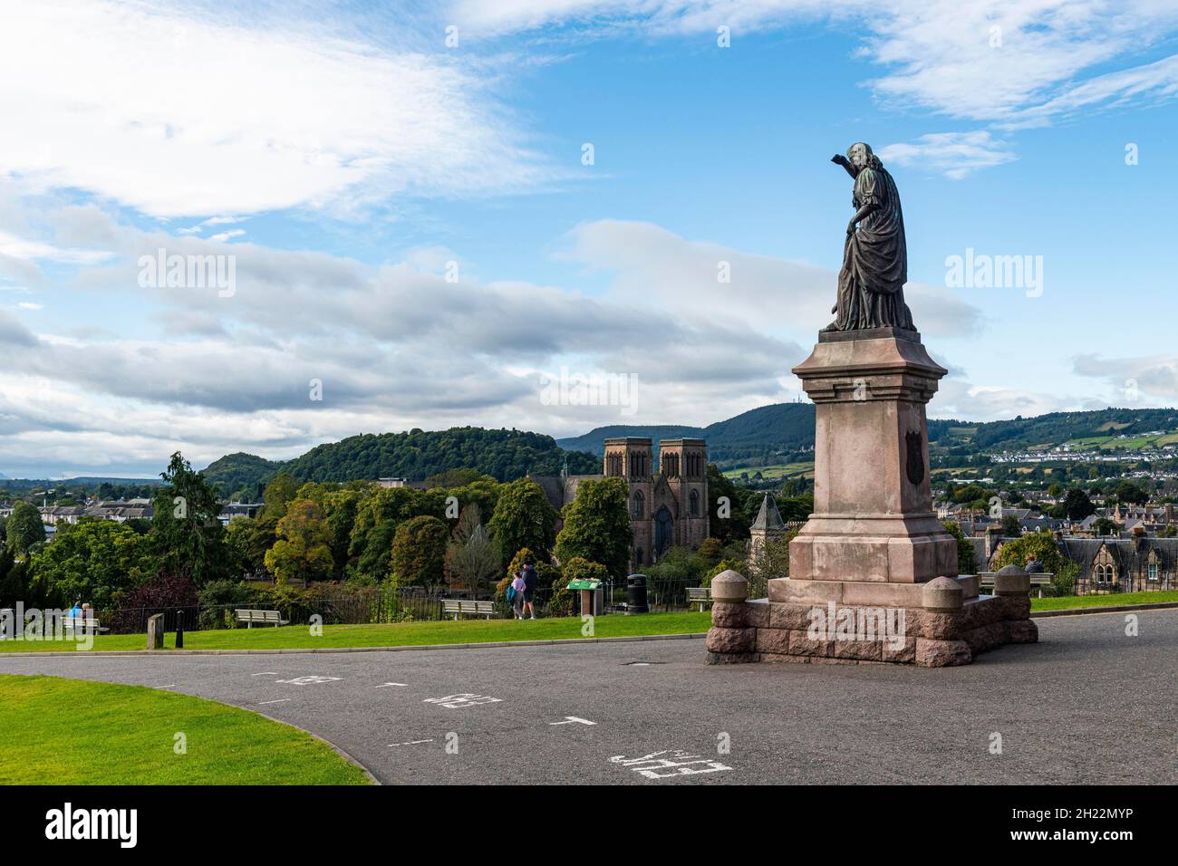 Flora Macdonald statua, Inverness, Scozia, Regno Unito Foto Stock