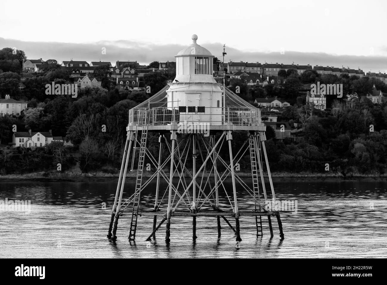 Spit Bank Lighthouse, Cobh, County Cork, Irlanda Foto Stock