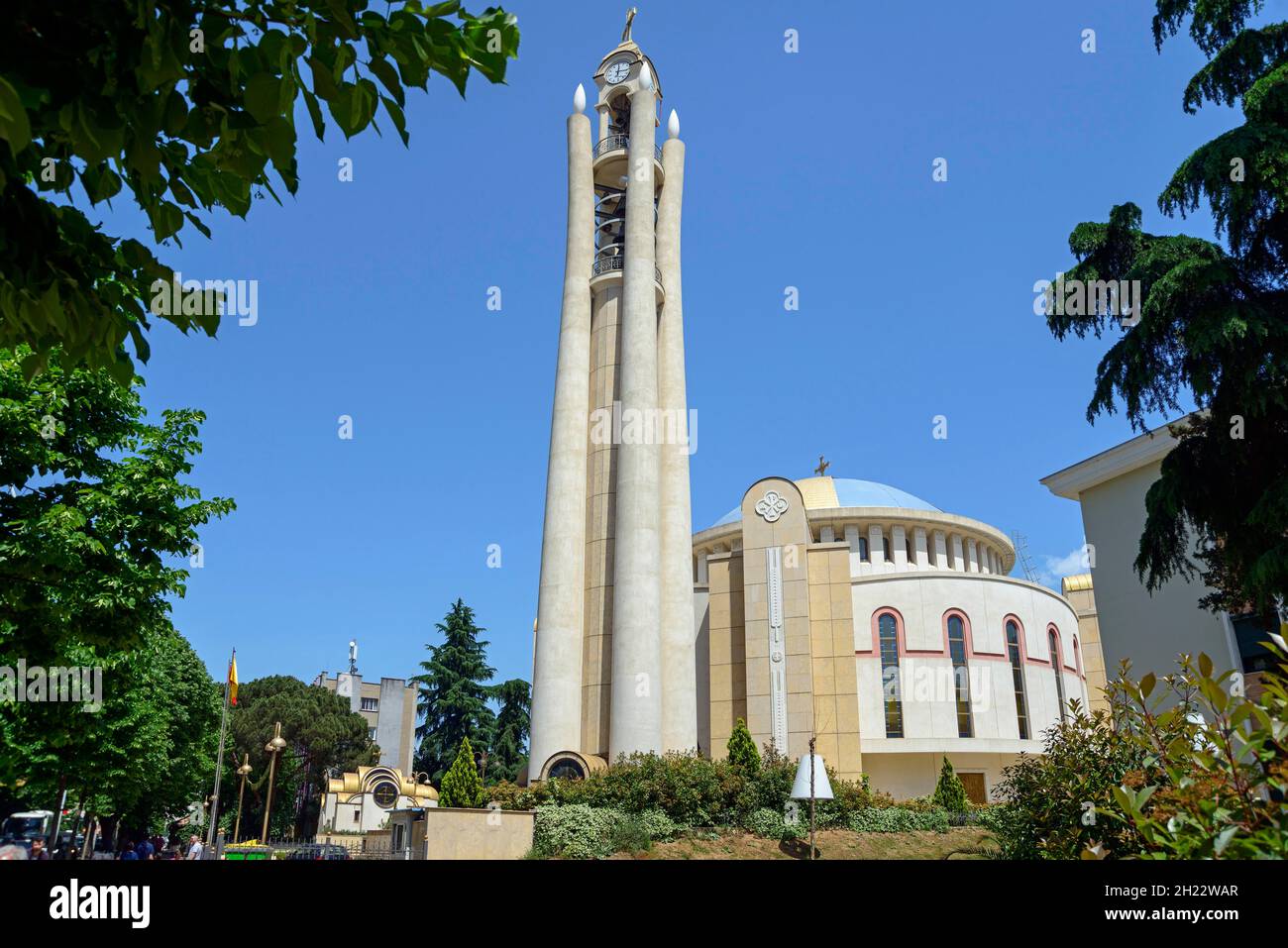 Cattedrale della Risurrezione Ortodossa, Cattedrale della Risurrezione di Cristo, Tirana, Katedralja e Ringjalljes se Krishtit, Albania Foto Stock