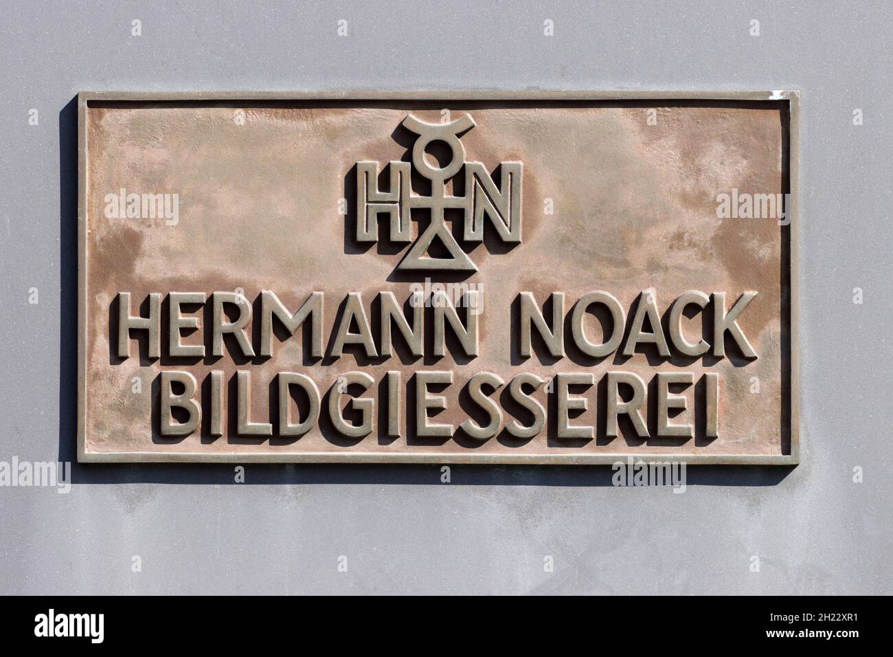 Firma della famosa fonderia d'arte Hermann Noack GmbH &amp; Co KG, Berlino, Germania, fondata nel 1897 Foto Stock