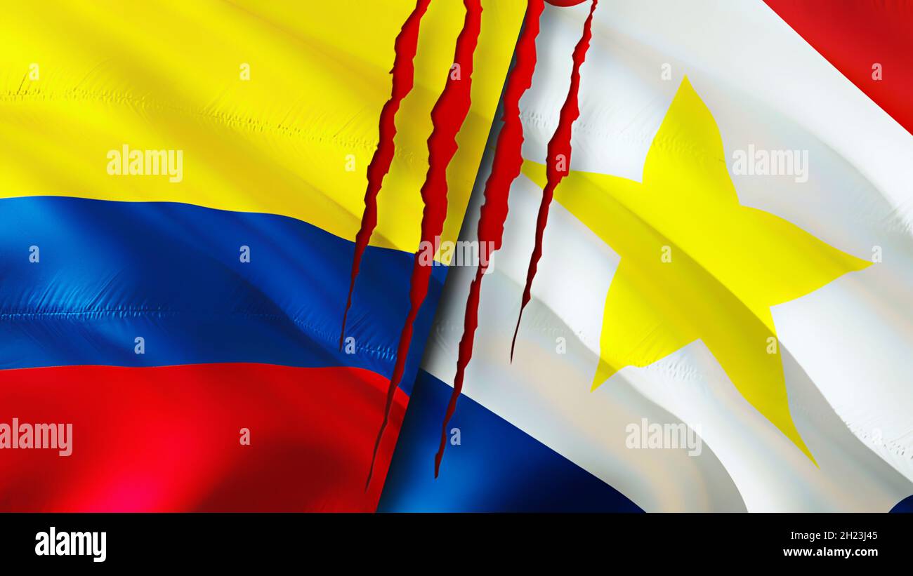 Adesivo Bandiera Colombia Svolazzante - Sticker Vinile 65x50 Mm, Ideale Per Auto, Zaino O Casco