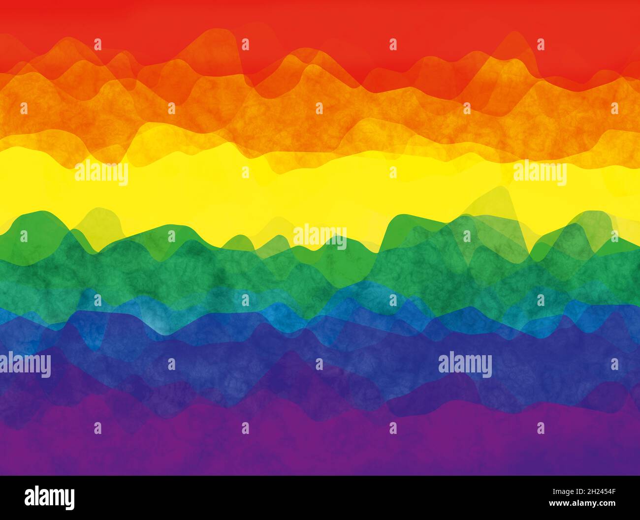 Orgoglio LGBT arcobaleno colore bandiera sfondo con onde distorte Foto Stock