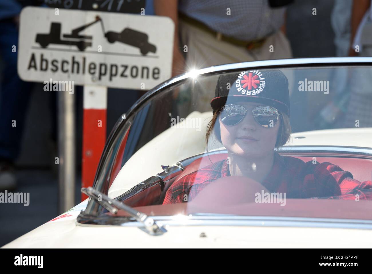 Die Ennstal-Classic ist eine der bekanntesten Oldtimer-Rallyes in Österreich und Europa für historische Automobile - l'Ennstal-Classic è uno dei due Foto Stock