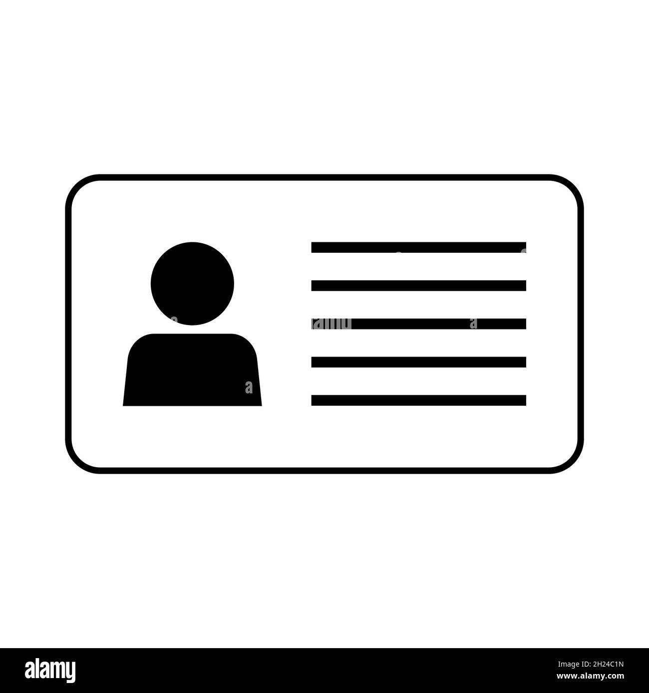 Modello carta d'identità, icona scorta documento d'identità Illustrazione Vettoriale