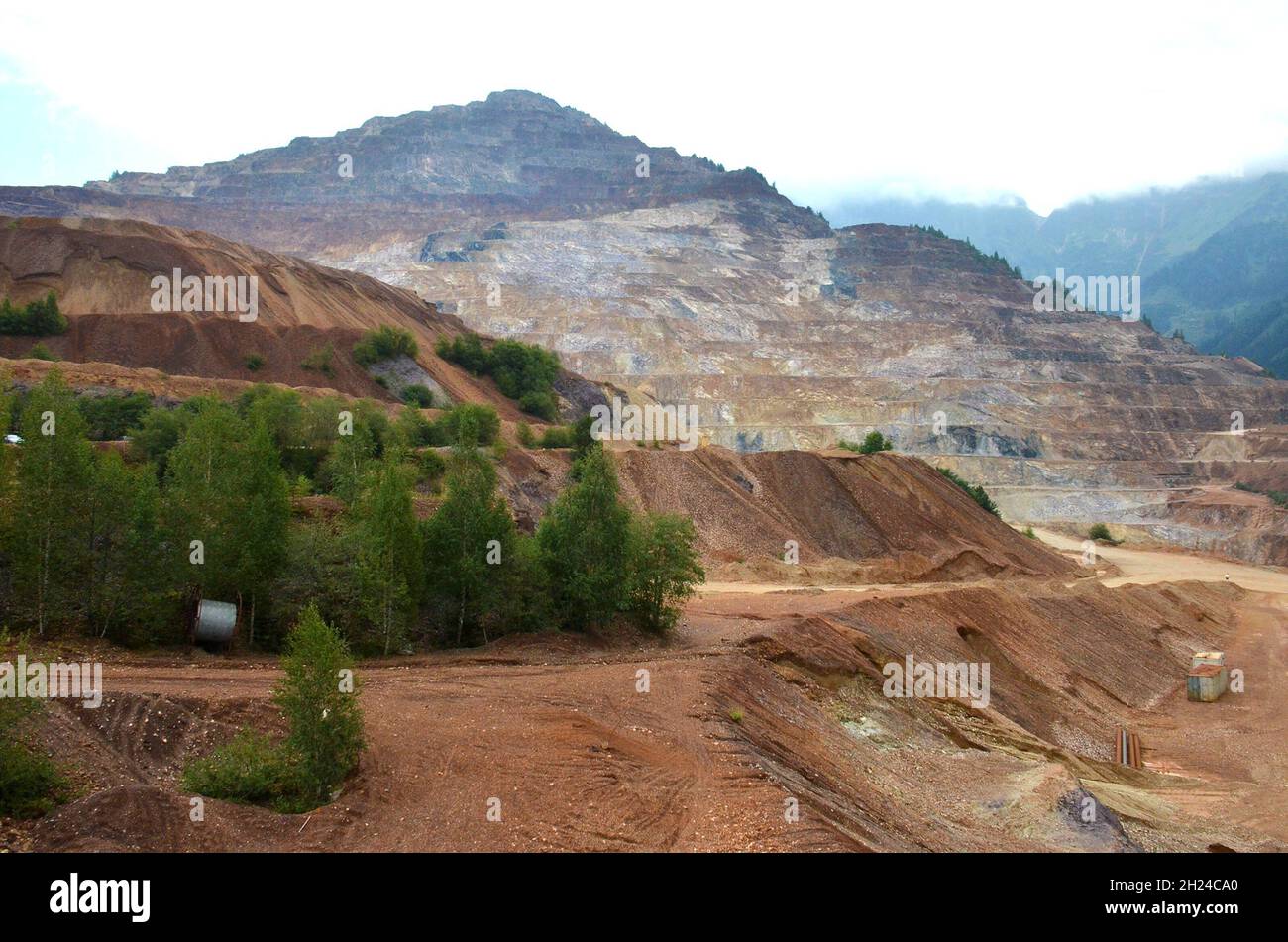 Erzberg in Eisenerz in der Steiermark, Austria, Europa - Erzberg in Eisenerz in Stiria, Austria, Europa Foto Stock