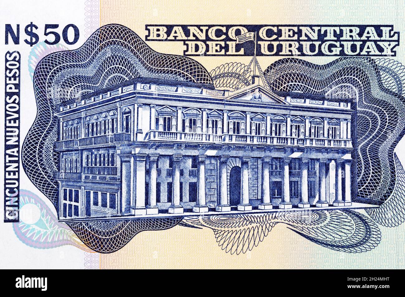 Vecchio palazzo del governo dai soldi uruguaiani Foto Stock