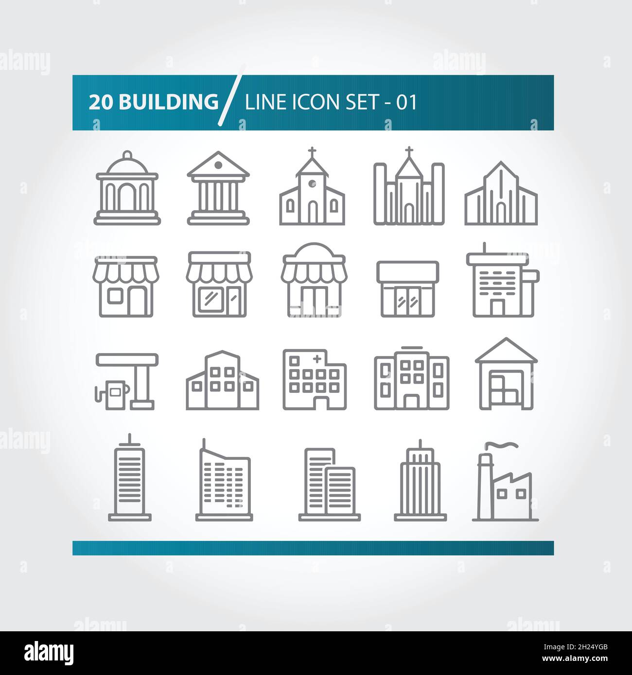 Semplice set di icone vettoriali correlate alla creazione per il sito o l'applicazione. Illustrazione Vettoriale