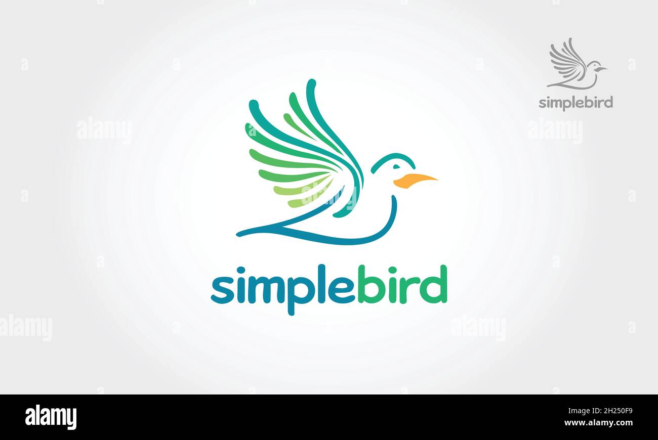 Semplice illustrazione del logo Bird Vector. Modello con logo stilizzato Bird. Illustrazione Vettoriale