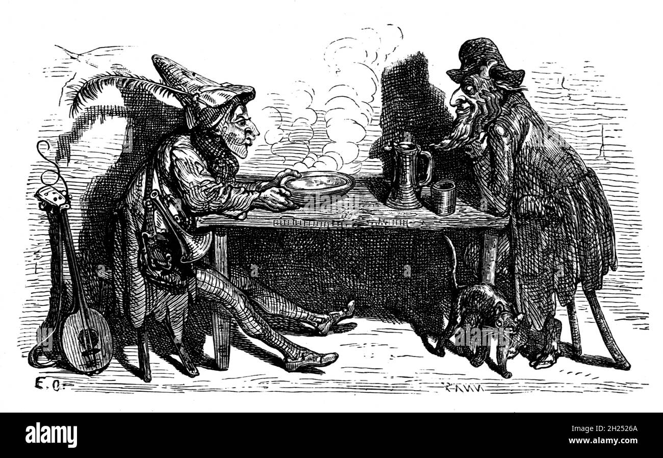 IL SATIRO E IL VIAGGIATORE dalle favole di Aesop illustrate da Joseph Benjamin Rundell, e pubblicate a Londra e New York da Cassell Petter e Galpin nel 1869 Foto Stock