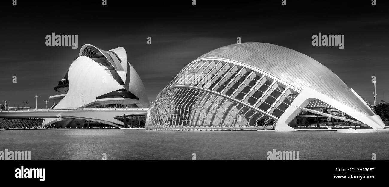 Città delle arti e delle scienze di Santiago Calatrava, Valencia, Spagna Foto Stock