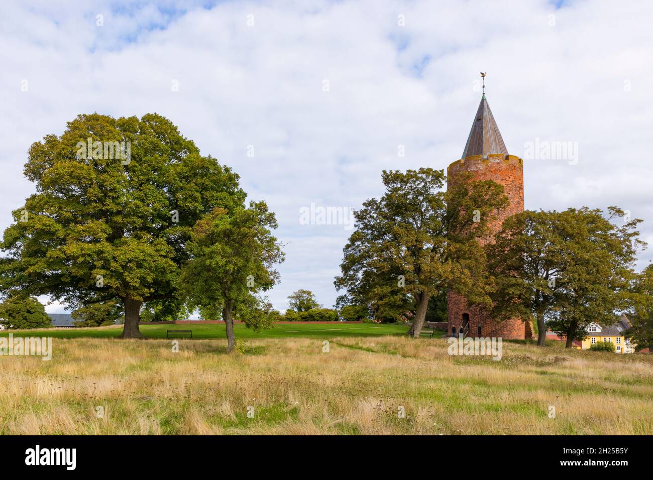 La Goose Tower, parte delle rovine del Castello di Vordingborg Foto Stock