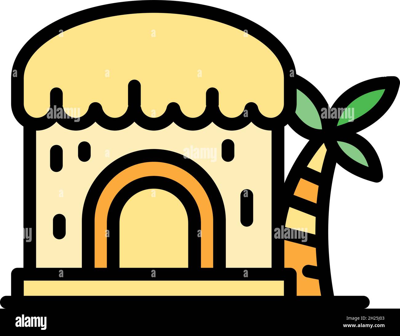 Isola di Pasqua casa icona. Profilo Easter Island casa vettore icona colore piatto isolato Illustrazione Vettoriale