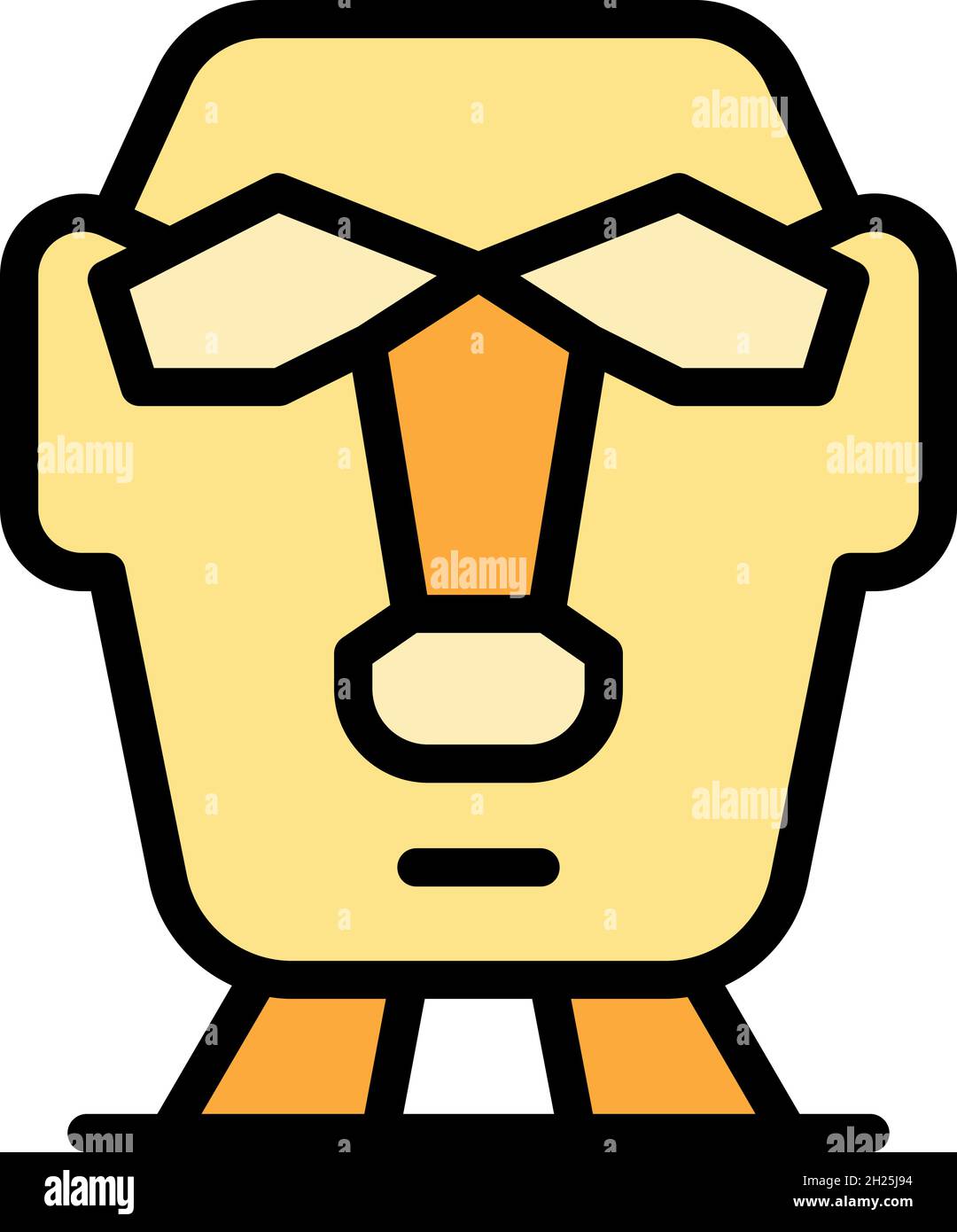 Isola di Pasqua statua icona. Profilo isola di Pasqua statua vettore icona colore piatto isolato Illustrazione Vettoriale