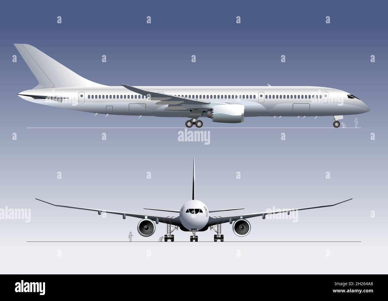 Aeroplano civile. Formato vettoriale EPS-8 disponibile separato da gruppi e livelli per una facile modifica Illustrazione Vettoriale
