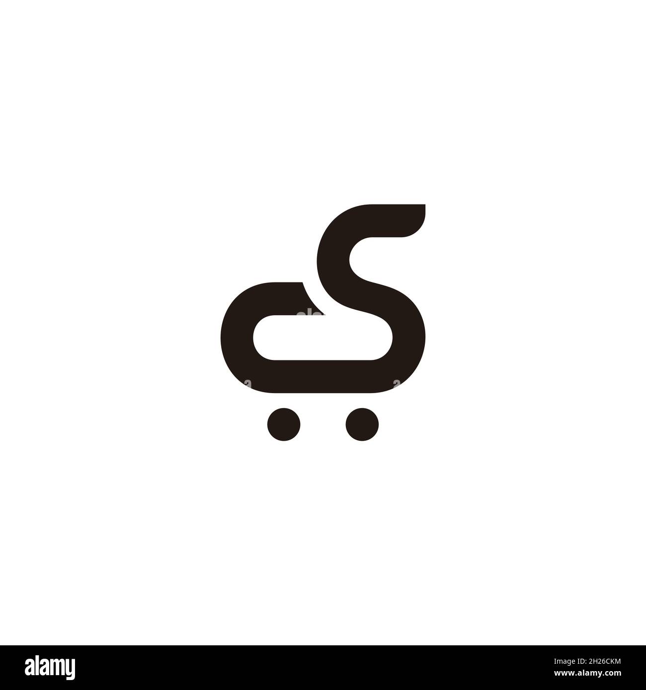 lettera cs carrello simbolo vettore logo Illustrazione Vettoriale