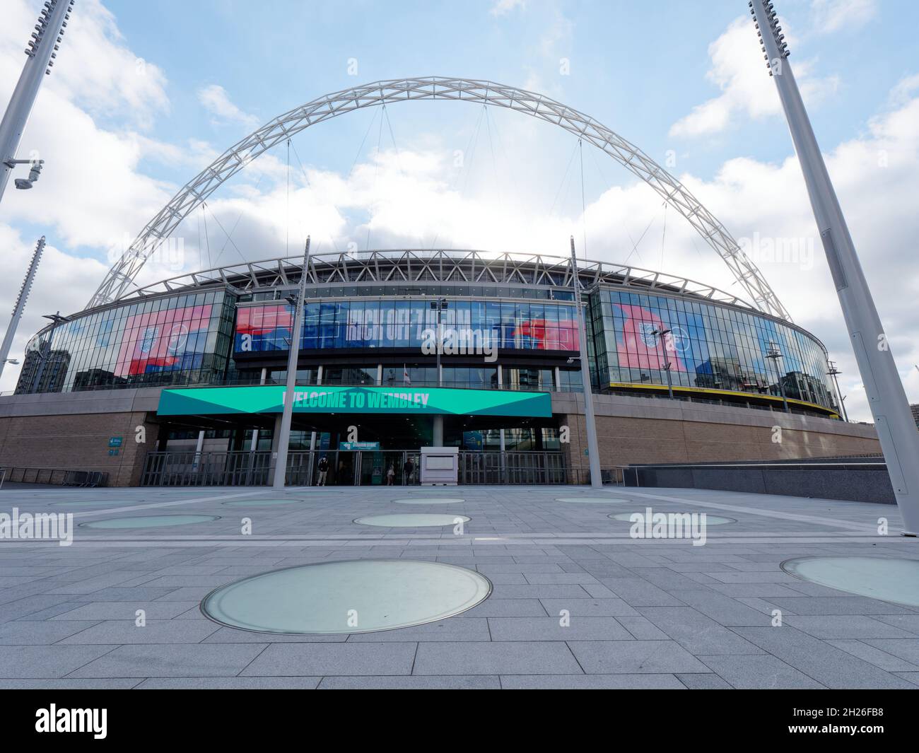 Wembley, Greater London, Inghilterra, ottobre 12 2021: Wembley Stadium, uno stadio di calcio per la nazionale inglese. Foto Stock