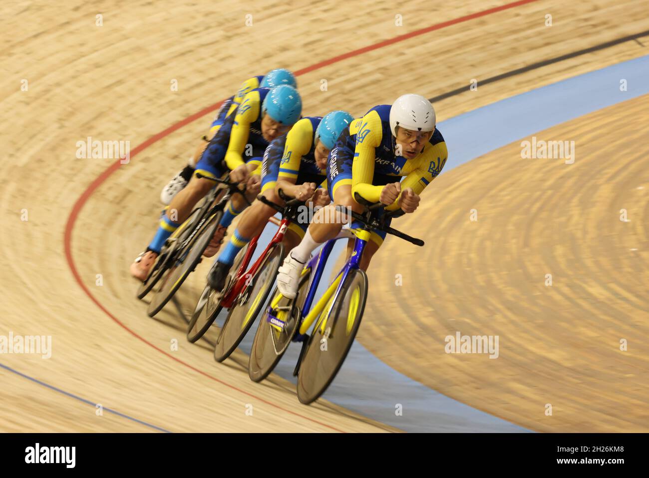 Roubaix, Francia. 20th Oct, 2021. Team Poursuit Ucraina durante il Tissot UCI Track Cycling World Championships 2021 il 20 ottobre 2021 allo Stab Vélodrome di Roubaix, Francia - Foto Laurent Sanson/LS Medianord/DPPI Credit: DPPI Media/Alamy Live News Foto Stock