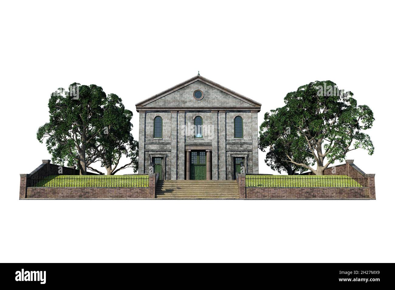Academy Building Fantasy Architecture, illustrazione 3D, rendering 3D Foto Stock