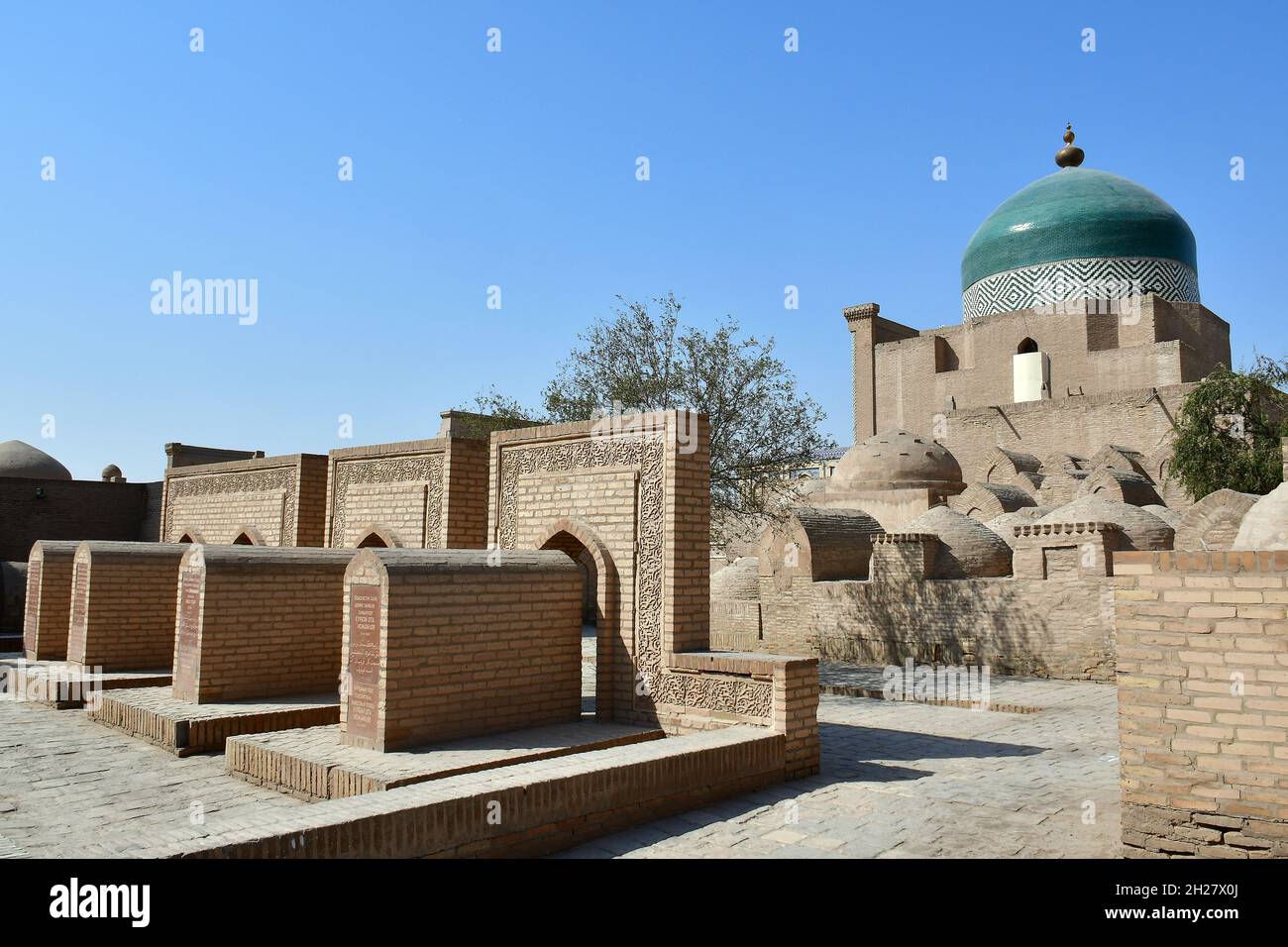 Mahmud Mausoleo Pahlavan (1810-25), Itchan Kala, Ichan-Qаl’а, Khiva, Regione Xorazm, Uzbekistan, Asia centrale Foto Stock