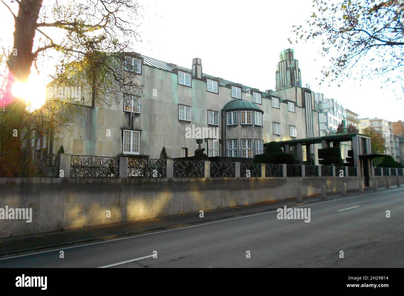 Das Palais Stoclet a Brüssel, vom Wiener Jugendstil-Künstler Josef Hoffmann geplant - il Palazzo dello Stoclet a Bruxelles, progettato dal Viennese Art No Foto Stock