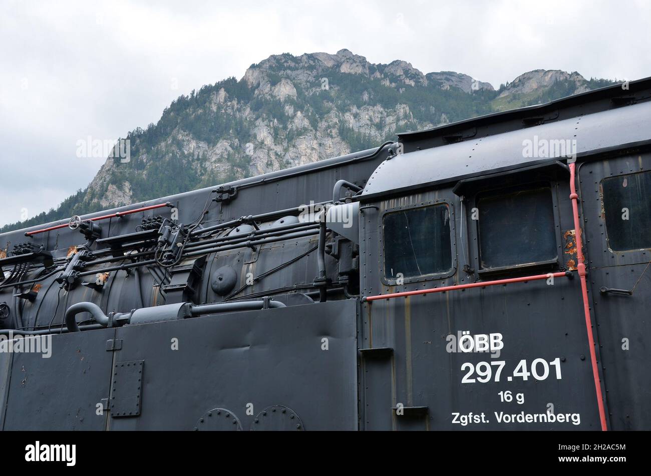 Dampflokomotiva a Vordernberg in der Steiermark (Erzbergbahn), Österreich, Europa-locomotiva a vapore a Vordernberg in Stiria (Erzbergbahn), Austria, Foto Stock