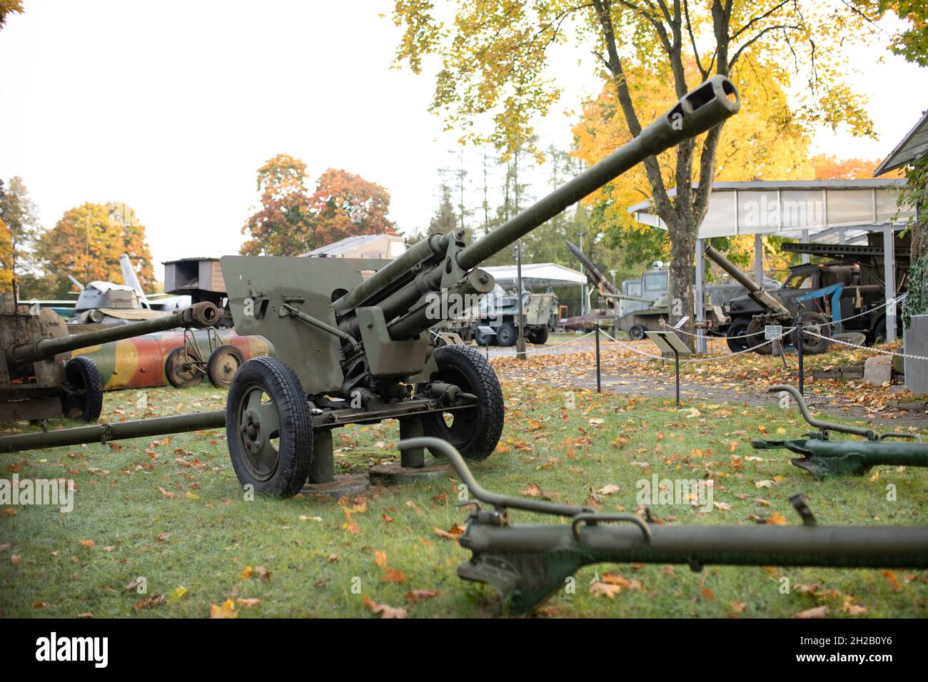 Poznan, Polonia - carri armati e attrezzature militari sulla Cittadella di Poznan. Foto Stock