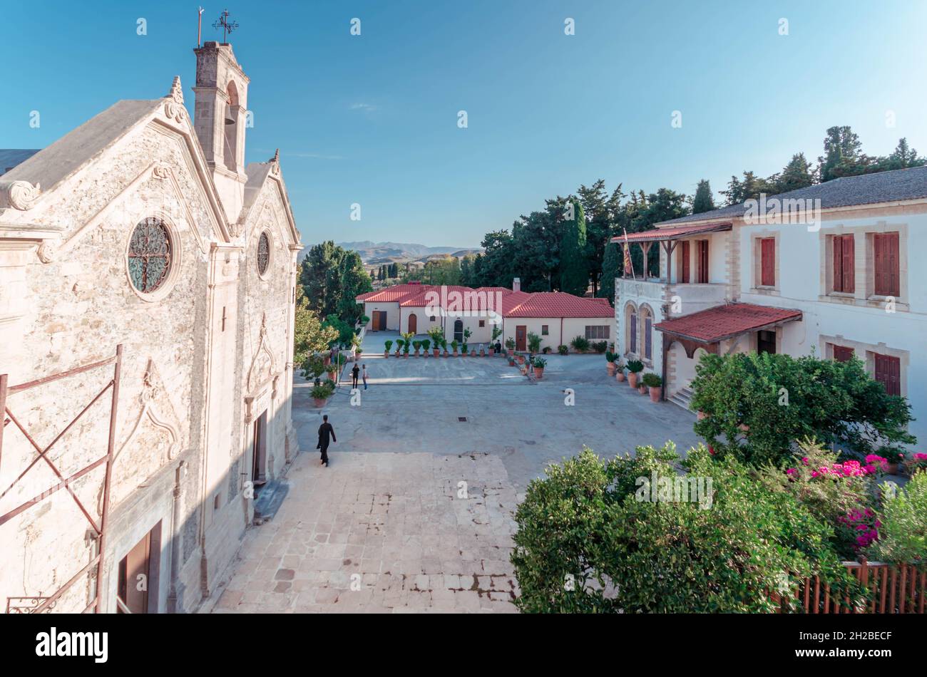 Monastero di Agios Georgios [S. George] Apanosifis o Epanosifis è uno dei monasteri più popolosi e famosi di Creta. Foto Stock