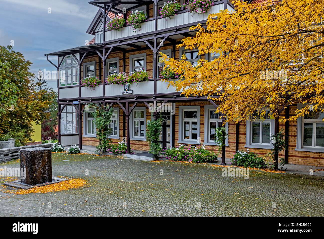 Herbstliche Impressionen aus Bad Suderode im Harz am Selketal Stieg Foto Stock