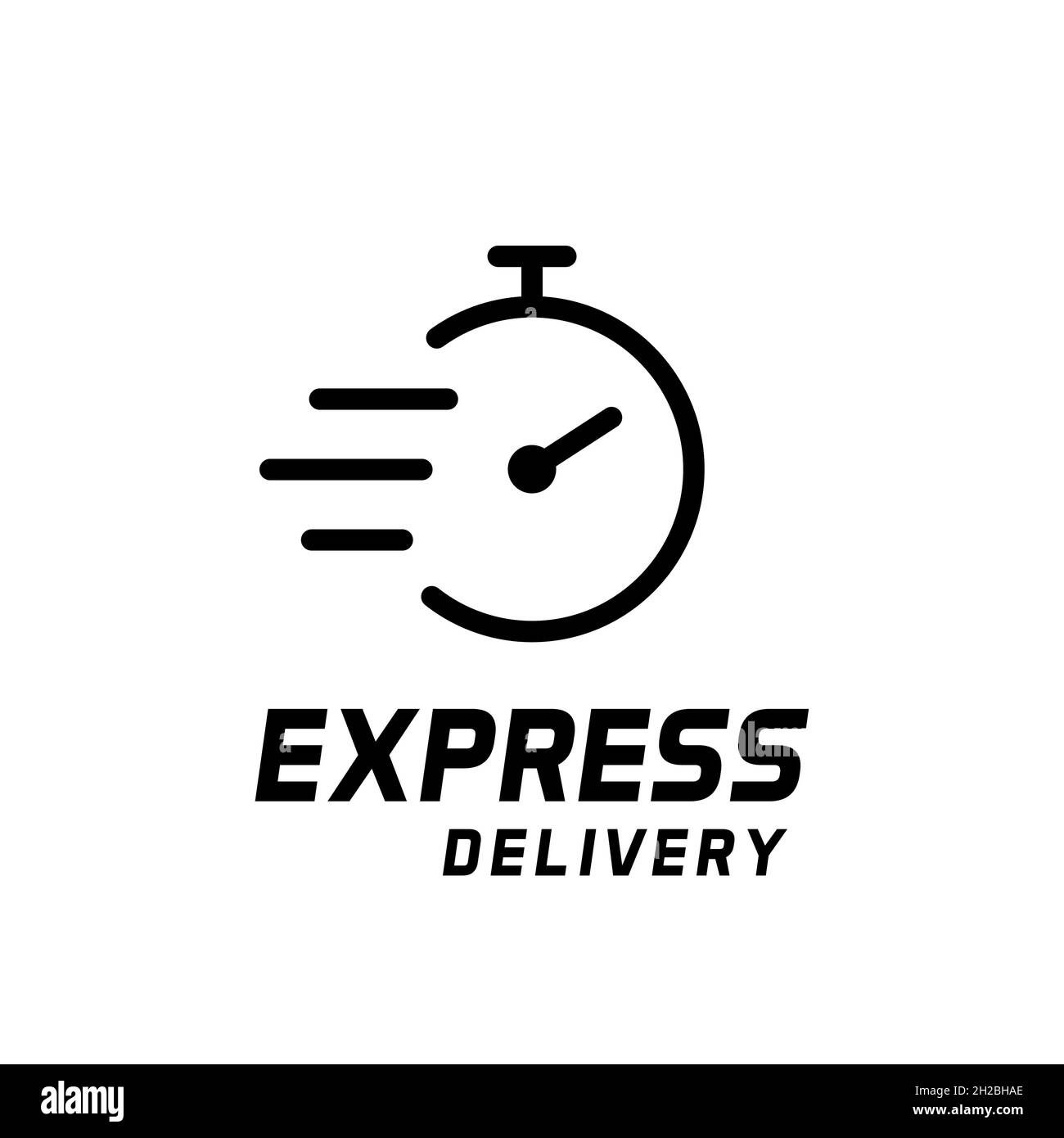 Icona della linea di consegna rapida del cronometro. Concetto di velocità di spedizione rapida con timer. Manutenzione rapida con un cronometro. Guarda il cartello per l'ordine urgente. Vettore Illustrazione Vettoriale