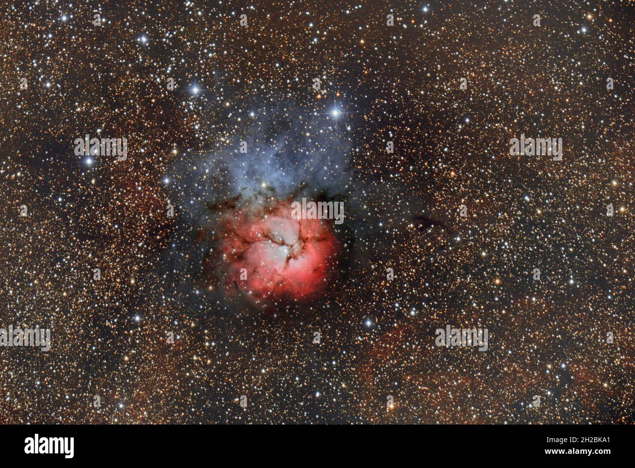 Trifid Nebula M20 Foto Stock