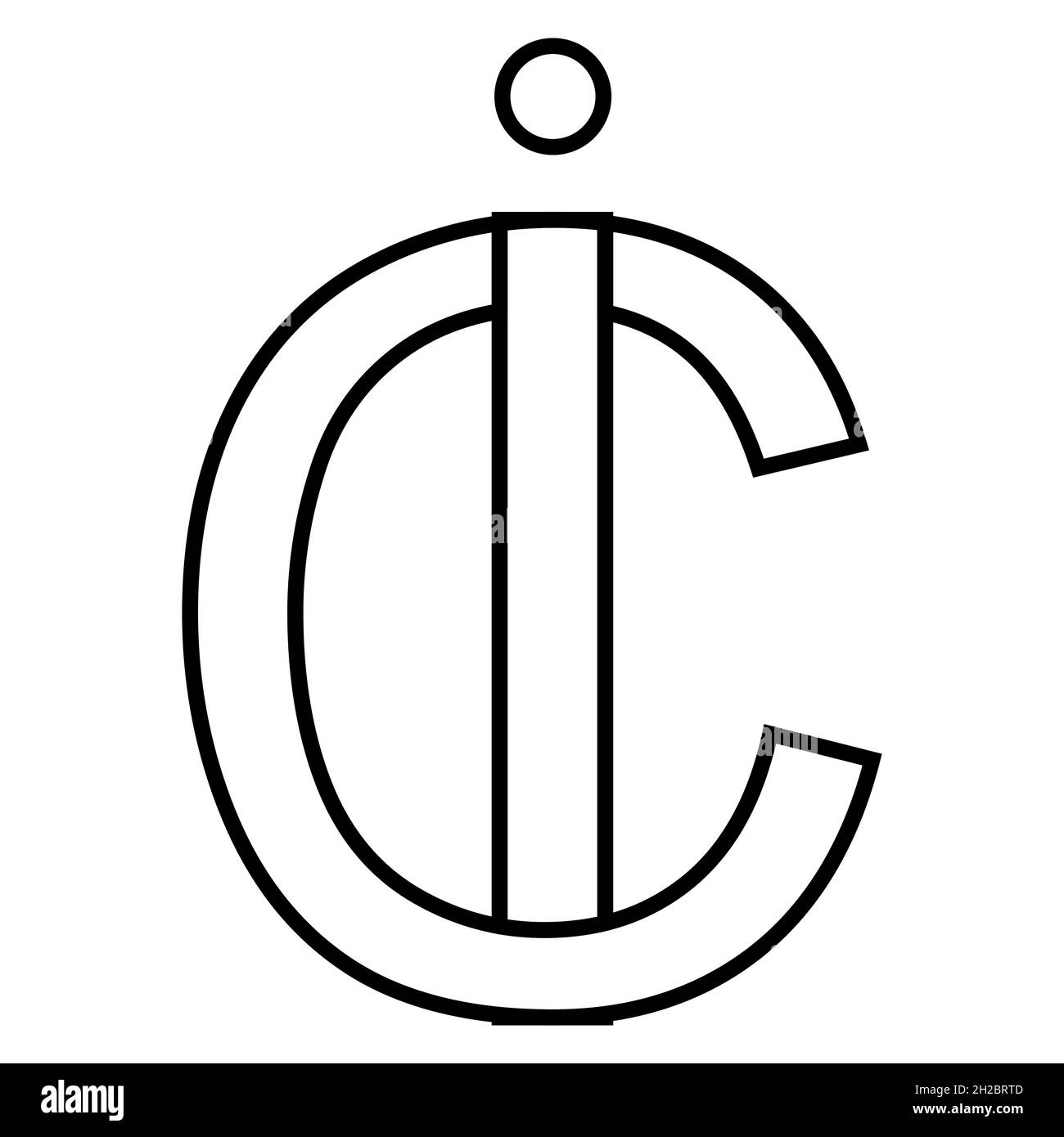 Logo segno ic ci icona segno interlacciato lettere c i Illustrazione Vettoriale