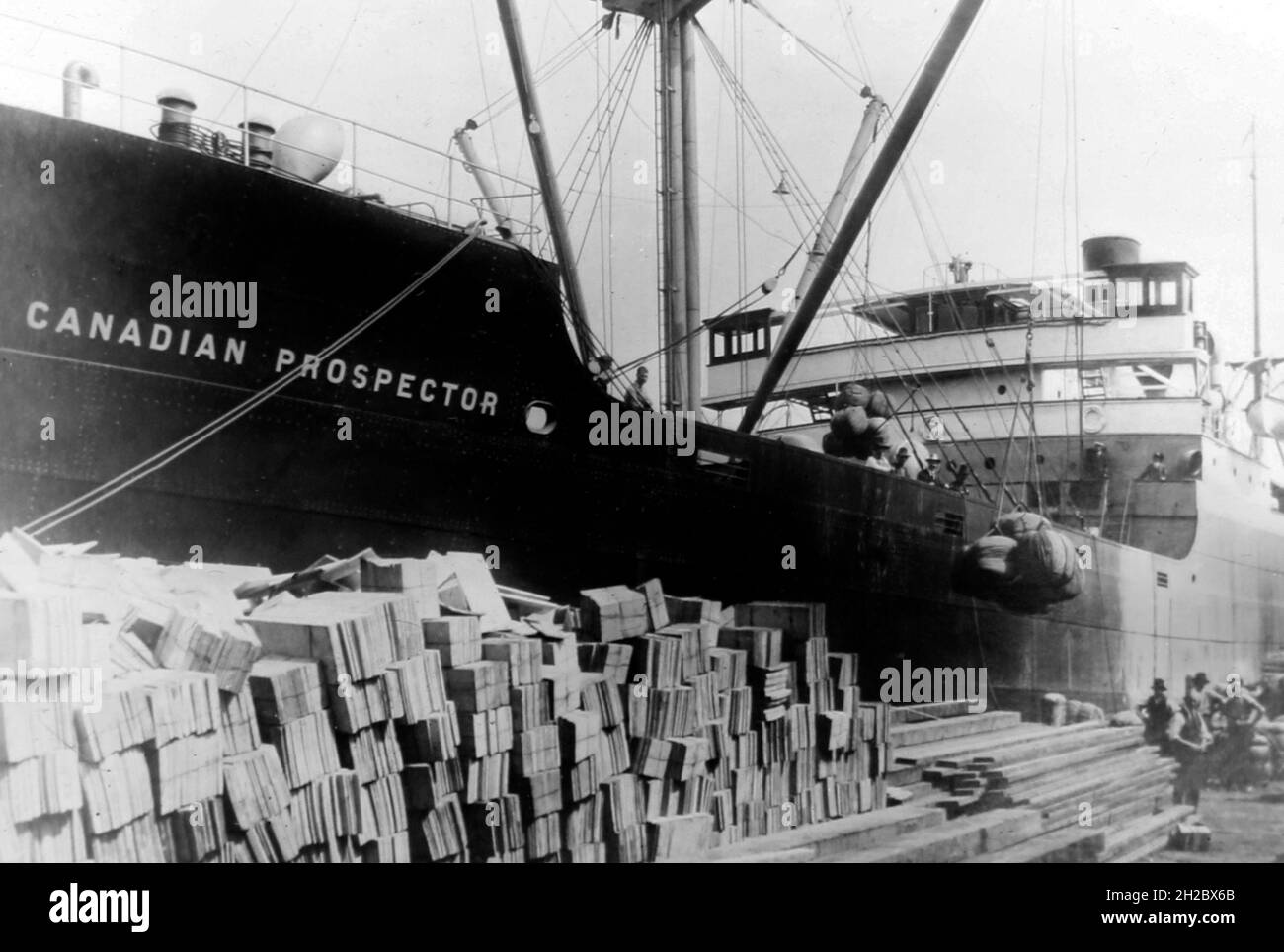 Nave a vapore Canadian Prospector, Montreal, Canada, inizio anni '1900 Foto Stock